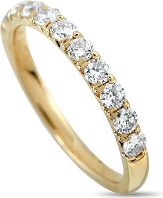 Luxury Bazaar 14K Yellow Gold 0.68ct Diamond Half-Eternity Band Ring MF10-111925