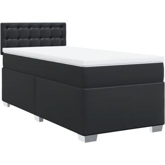vidaXL Box Spring Bed with Mattress Black 80x200 cm Faux Leather Vidaxl