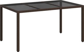 vidaXL Mesa De Jard&iacute;n Marr&oacute;n 150 X 90 X 75 Cm Rat&aacute;n Sint&eacute;tico Vidaxl