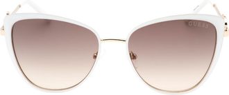 Guess rosegouden zonnebril met wit omlijnd frame