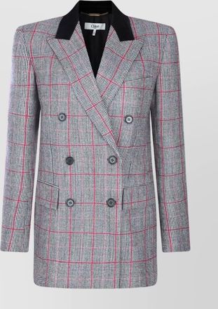 Chloé longline structured blazer button detailing