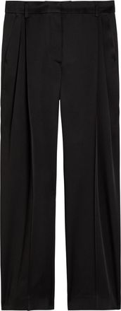 Stella McCartney Stella Mccartney Pleated Straight-leg Satin Trousers - Black - 46 (UK14 / L)