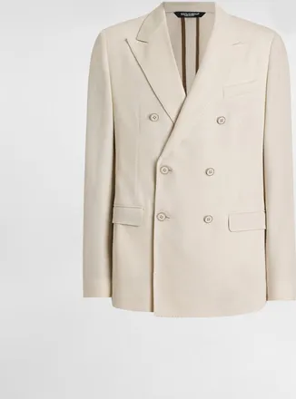 Dolce & Gabbana Double-breasted Taormina Cotton Jersey Jacket - Man Suits And Blazers White 48