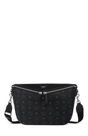 MCM Medium Diamant 3D Crossbody in Visetos Leather Mix in Bk at Nordstrom