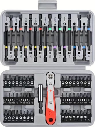 OEM 68pc T&ecirc;te De Lot De Tournevis &Agrave; Cliquet, Ensemble De Tournevis De Type Fleur De Prunier, T&ecirc;te De Profil Extra Dure