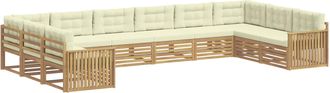 vidaXL Juegos De Sof&aacute;s 10 Uds. Blanco Y Crema Polyester Vidaxl