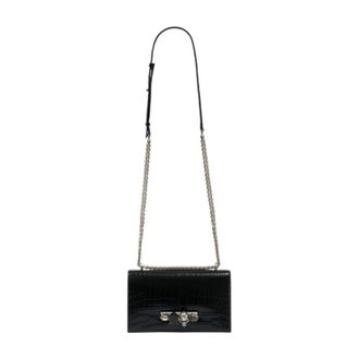 Alexander McQueen Jewelled Satchel Crossbody - female - Alexander McQueen - Cross Body Bags - Black - ONE SIZE - Bags