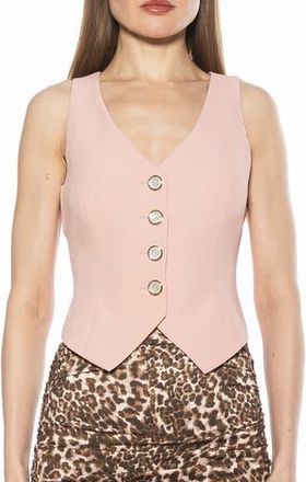Alexia Admor Liliana Button Front Vest in Pink at Nordstrom Rack, Size 10