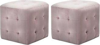 vidaXL Puf 2 unidades terciopelo rosa 30x30x30 cm Vidaxl
