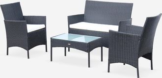 Sweeek Conjunto De Jard&iacute;n De Resina Tejida, 4 Plazas