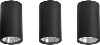 Beliani Conjunto de 3 lámparas de techo modernas LED de metal sala de estar estilo moderno redondo negro Barcala