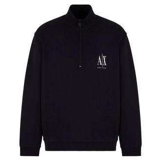 A|X Armani Exchange Zip-throughs, male, Blue, Size: 2XL Mens Sweat-Troyer Pullover