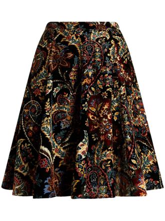 Etro paisley-print velvet shirt - Black