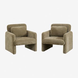 Sklum Sklum - Pack De 2 Sillones En Chenilla Jeison