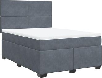 vidaXL Vidaxl - Cama Box Spring Con Colch&oacute;n Terciopelo Gris Oscuro 140x190 Cm