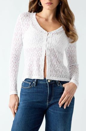 Guess Matilde Lace Cardigan Top in G011-Open at Nordstrom, Size X-Small