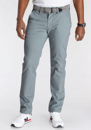 DELMAO Chinohose DELMAO, Herren, Gr. 30, L&auml;nge 32, blau (graublau), Obermaterial: 98% Baumwolle, 2% Elasthan, unifarben, normal lang, Hosen Chinohose, mit De