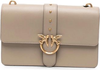 Pinko Pinko - Love One Shoulder Bag - Dames - Tassen - Grijs - Maat: ONE Size Leer