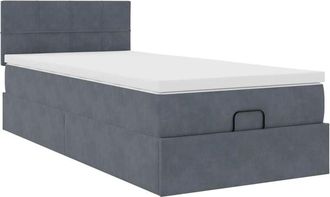 vidaXL Vidaxl - Estructura Cama Otomana Colch&oacute;n Terciopelo Gris Oscuro