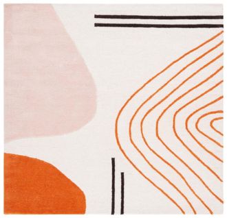 Safavieh Alfombra lana/algod&oacute;n marfil/&oacute;xido 122 x 122 cm