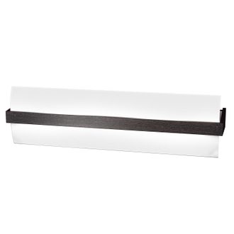 Top-Light Applique Contemporanea Wood Metallo Neroweng&egrave; Vetro Bianco 2 Luci E27 L50cm