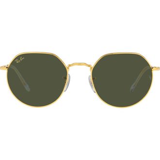 Ray-Ban Jack 53mm Round Sunglasses in Legend Gold /Green at Nordstrom