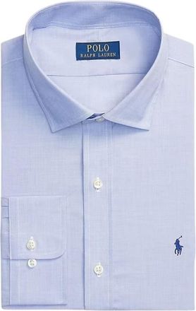 Polo Ralph Lauren Lange mouwen katoenen shirt - Heren - Zakelijke Overhemden - Blauw - XL - Katoen - Overhemden