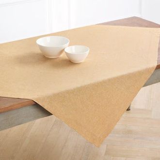 Solino Home Linen Table Throw 52 x 52 Inch for Dining Table, Holiday and Everyday Table Decor - Athena in Golden Nugget at Nordstrom, Size Small