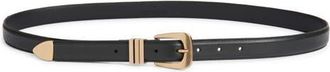 AllSaints Triple Keeper Belt in Black /Warm Brass at Nordstrom, Size Medium