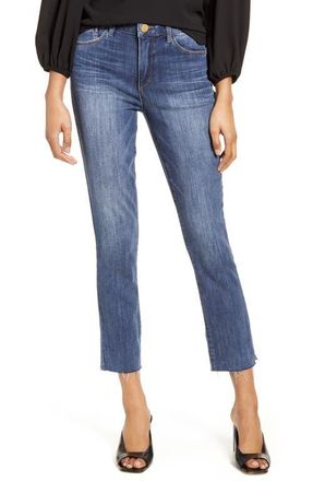 Wit & Wisdom Logan AbSolution High Waist Raw Hem Skinny Crop Jeans in Bl-Blue at Nordstrom, Size 16P