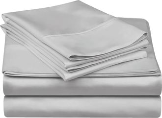 Superior 300-Thread Count Breathable Egyptian Cotton Luxurious Solid Deep Pocket Sheet Set