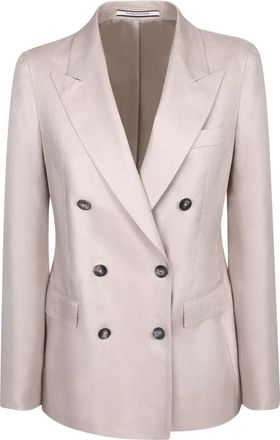Tagliatore Parigi Blazer - Dames - Blazers - Beige - L - Leer - Jassen