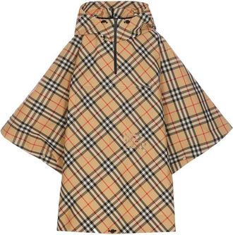 Burberry Check Cady Cape - Dames - Ponchos - Beige - Xs/S - Polyester - Jassen