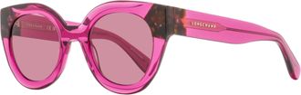 Longchamp Womens Sculpted Oval Sunglasses LO750S 654 Cyclamen 49mm