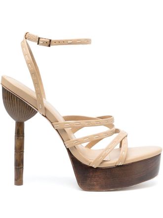 Cult Gaia Abela 80mm leather platform sandals - Neutrals