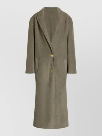 Alberta Ferretti long jacket lapel collar side pockets