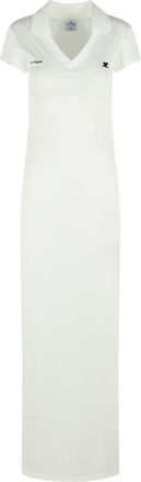 Courr&egrave;ges witte polyester jurk