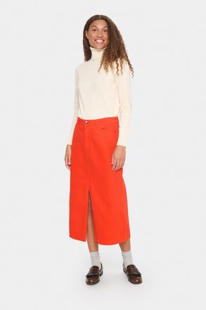 Saint Tropez Denim rok Fitted Flame Scarlet red