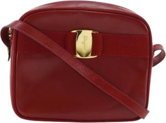 Ferragamo Pre-owned Cross Body Bags, female, Red, Size: ONE SIZE Pre-owned Vara Calf Shoulder Bag