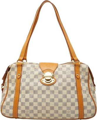 Louis Vuitton White Pvc Leather Shoulder Bag Tote Bag (Pre-Owned)