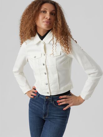 Vero Moda Jeansjacke VERO MODA VMLUNA LS SLIM DNM JACKET MIX GA NOOS, Damen, Gr. XL, weiss (cloud dancer), Denim/Jeans, Obermaterial: 72% Baumwolle, 26% Polyest