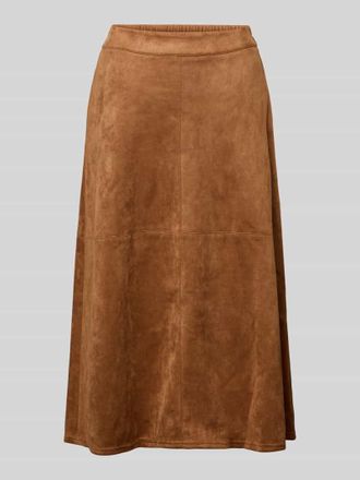 Freequent Regular Fit Midirock in Wildleder-Optik Modell Duva in Camel, Gr&ouml;&szlig;e XXL