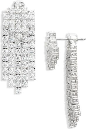 Nadri Fringe Front/Back Earrings in Rhodium/cubic Zirconia at Nordstrom