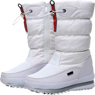 Generic Womens Winter Platform Snow Boots, Mid-Calf Length with Side Zipper, Fleece Lined, Water Resistant, Multiple Colors Available, Cushioned Insole for Ou