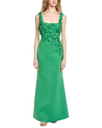 Badgley Mischka Cutout Appliques Gown