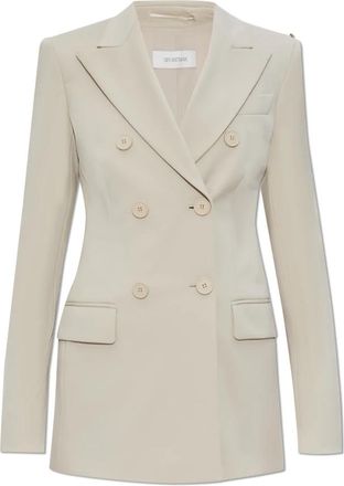 Sportmax Double-breasted Blazer Frizzo - Dames - Blazers - Beige - S - Leer - Jassen