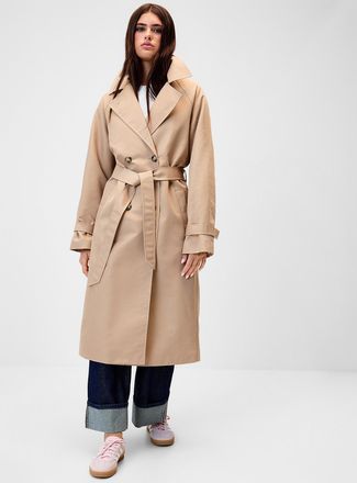 Twik Womens Marbled-button twill Trench Coat