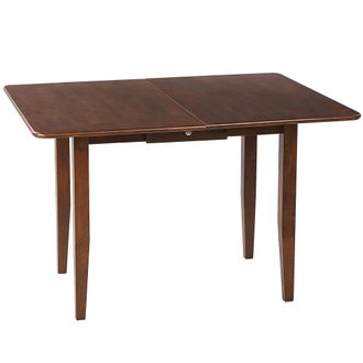 Beliani Beliani - Mesa De Comedor Extensible De Madera De Caucho Oscura 90/120 X 60 Cm Masela