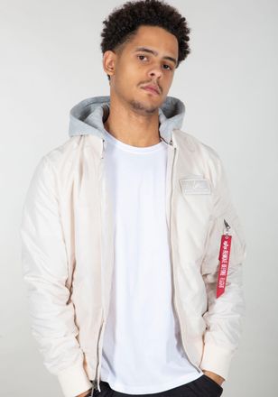 Alpha Industries Bomberjacke ALPHA INDUSTRIES MA-1 TT Hood Light, Herren, Gr. S, weiss (jet stream wei&szlig;), Obermaterial: 100% Nylon, Futter: 100% Nylon, Kapuze: 75% Bau
