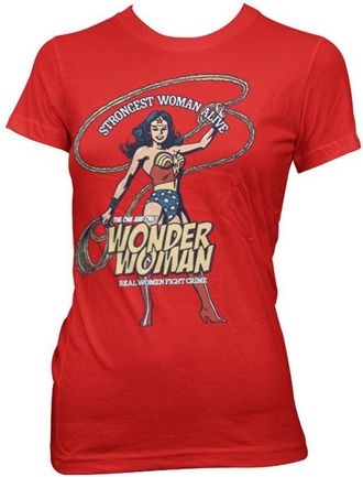 Wonder Woman Officially Licensed Women T-Shirt (Red), Medium